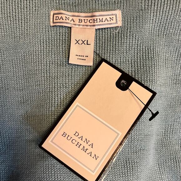 Dana Buchman NWT Blue Floral‎ Jacquard Lightweight Open Cardigan XXL - Picture 5 of 7